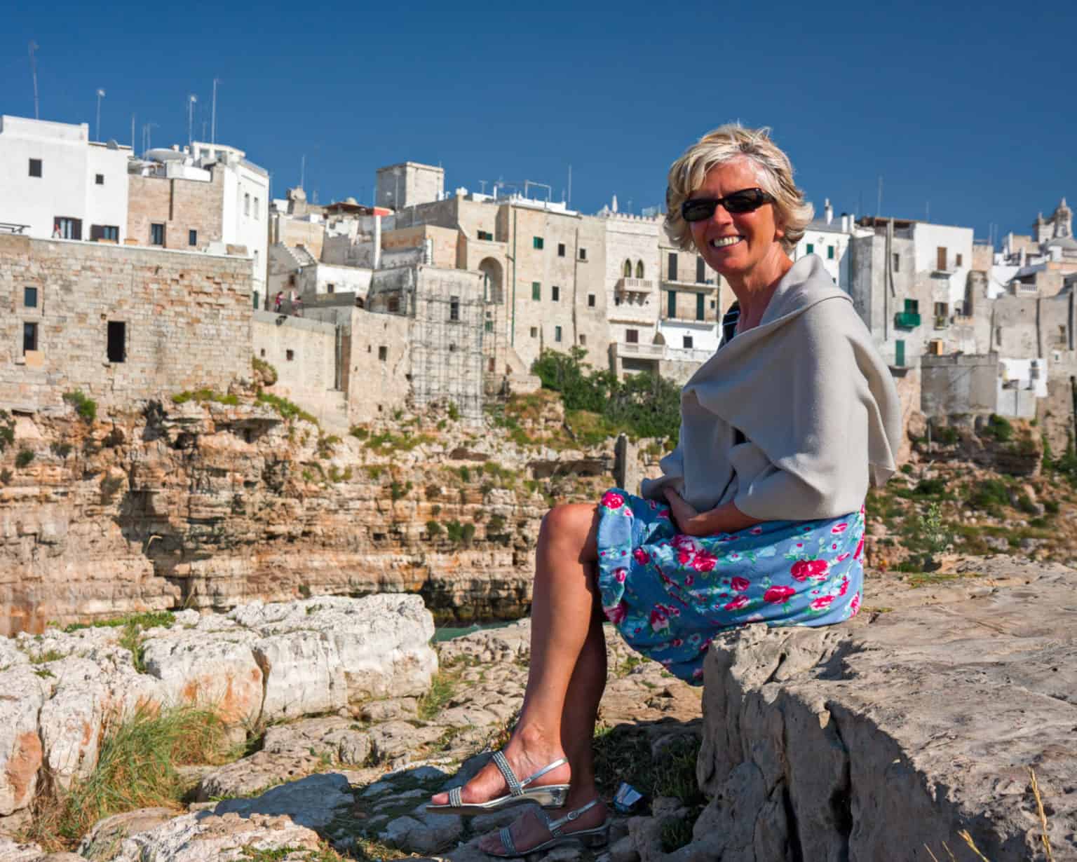 Polignano walking tour woman